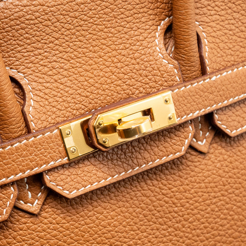 Hermes Birkin 25 Togo Gold GHW Stamp Z