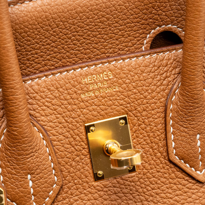 Hermes Birkin 25 Togo Gold GHW Stamp Z