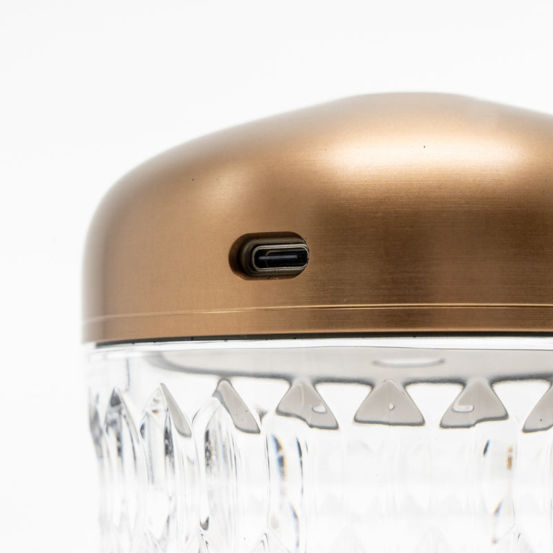 Hermes Saint Louis Folia Mini Portable Crystal Lamp Copper Tone