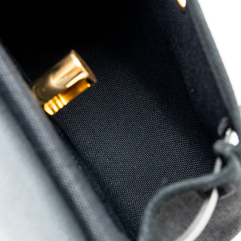 Hermes Herbag Mini Canvas / Hunter Black GHW Stamp W