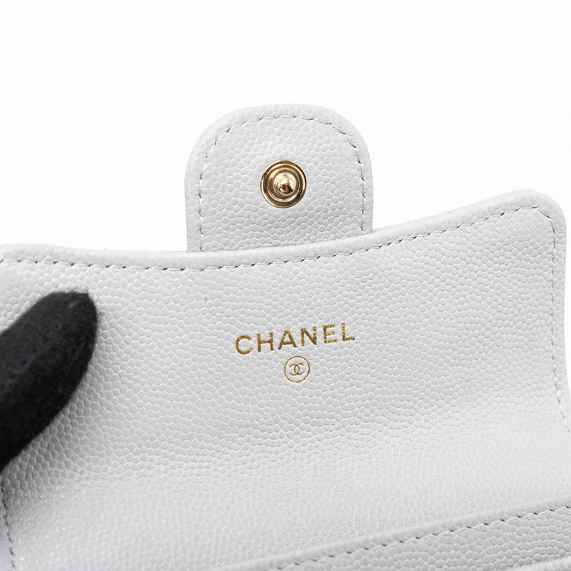Chanel Classic Flap Card Holder Caviar Light Grey LGHW
