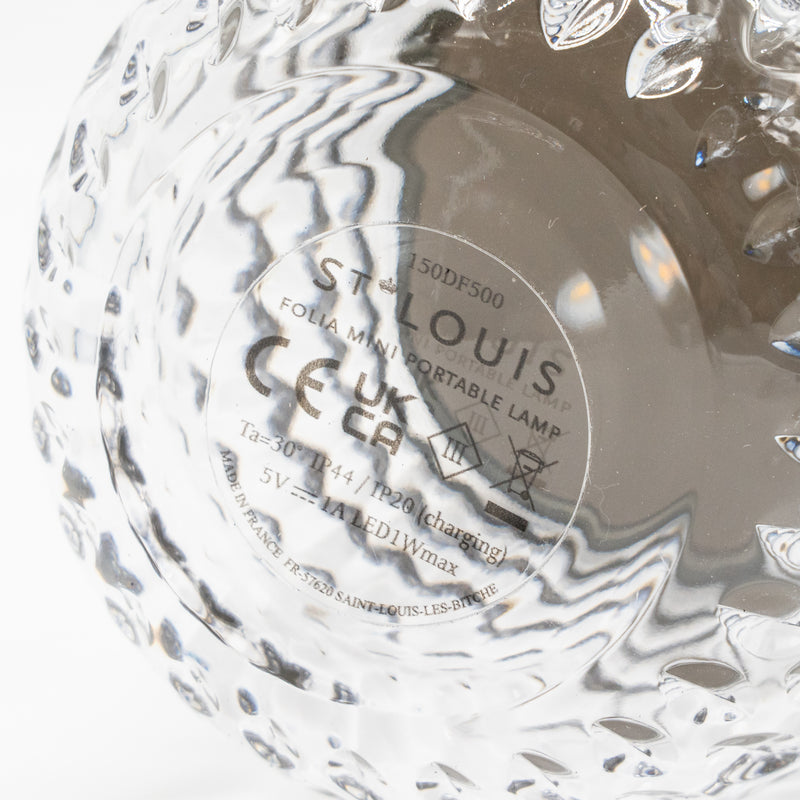 Hermes Saint Louis Folia Mini Portable Crystal Lamp Copper Tone