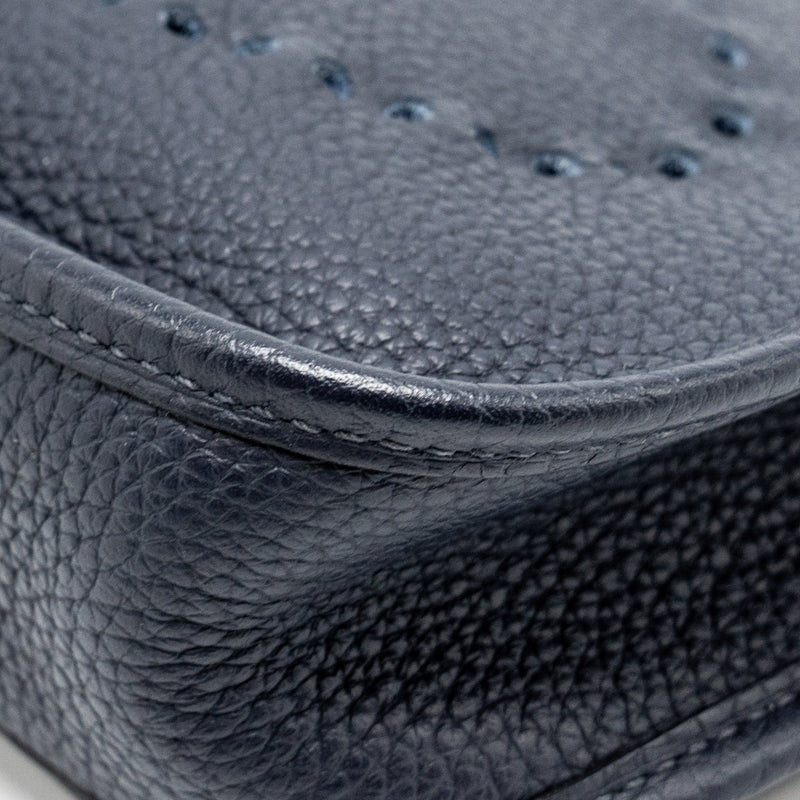 Hermes mini evelyn clemence blue nuit GHW stamp Y