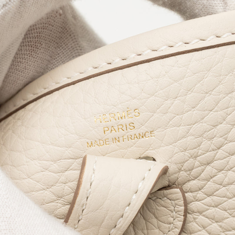 Hermes Mini Evelyne Clemence Craie GHW Stamp W