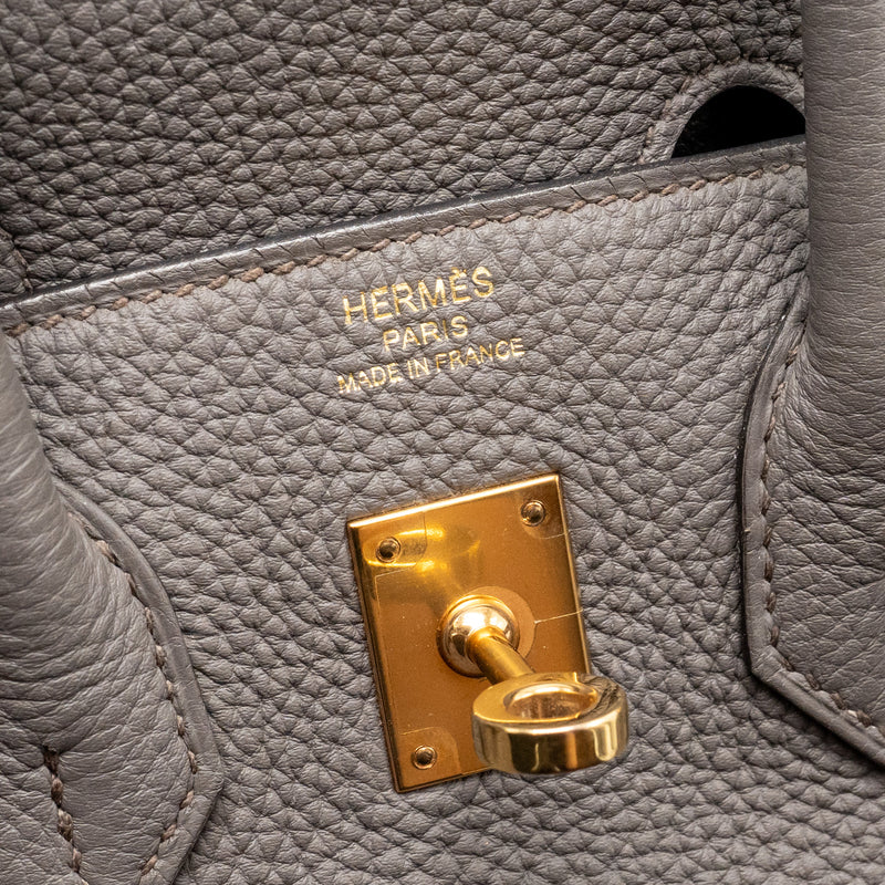 Hermes Birkin 25 Togo Gris Etain RGHW Stamp D