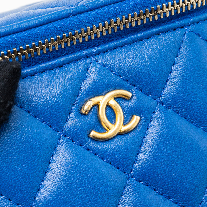 Chanel Pearl Crush Mini Vanity Lambskin Blue GHW(microchip)