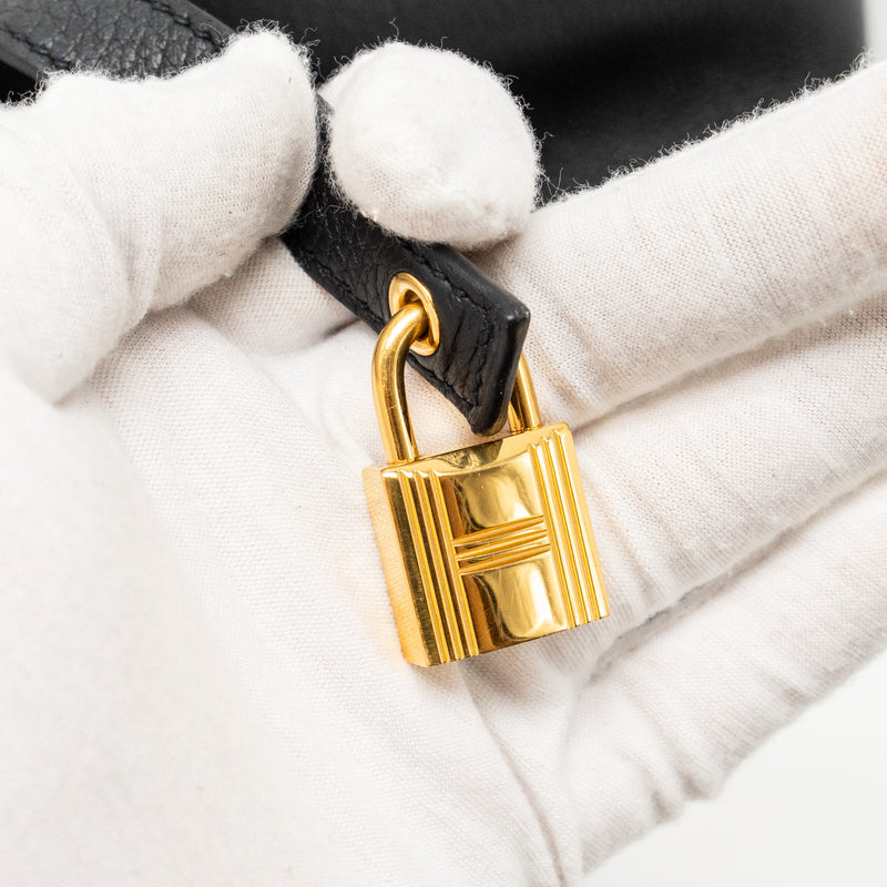 Hermes Picotin 22 Clemence Black GHW Stamp Z