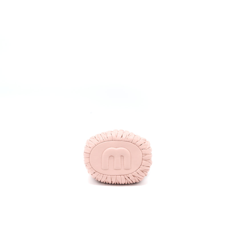 Miumiu Secchiello Matelasse Crossbody Bag Nappa Lambskin Pink GHW