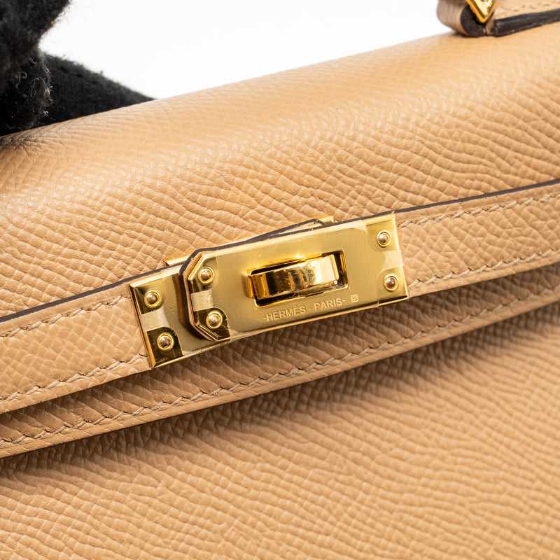 Hermes Mini Kelly II Epsom Chai GHW Stamp Z