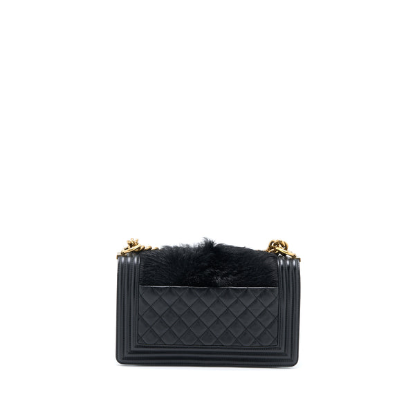Chanel Medium Boy Bag Goathair/Calfskin Black GHW