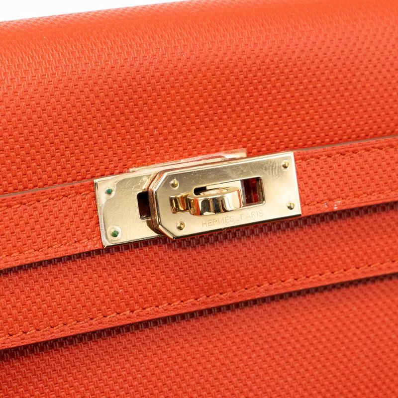 Hermes Kelly Long Wallet Grain Sanguine GHW Stamp Square Q