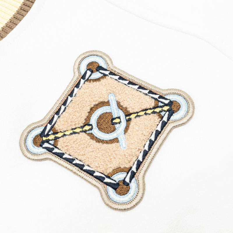 HERMES Size 40 Embroidered Sweatshirt Cotton White/Multicolour