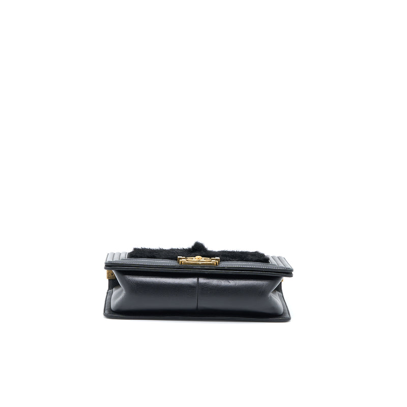 Chanel Medium Boy Bag Goathair/Calfskin Black GHW