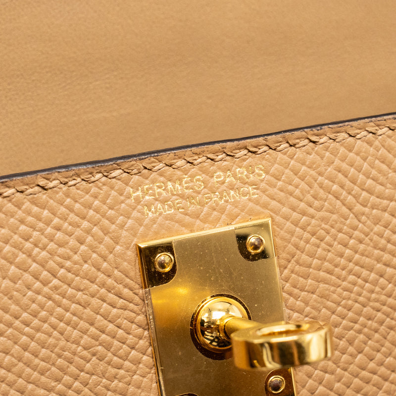 Hermes Mini Kelly II Epsom Chai GHW Stamp Z
