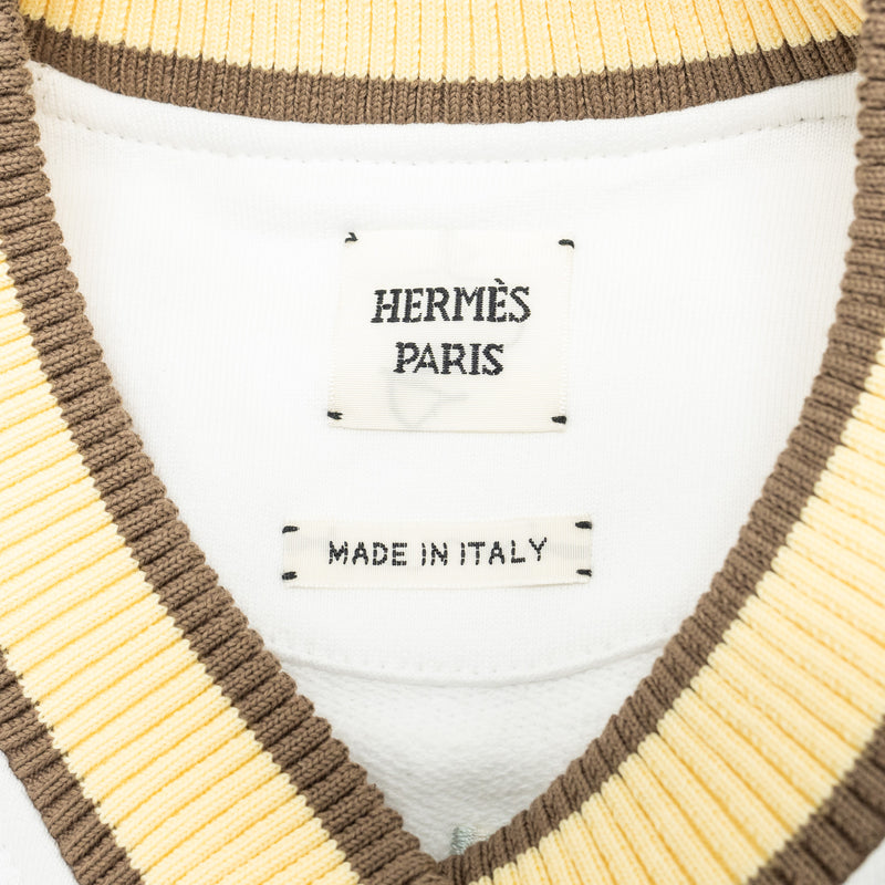 HERMES Size 40 Embroidered Sweatshirt Cotton White/Multicolour