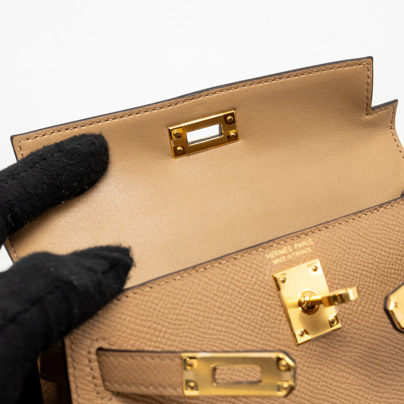 Hermes Mini Kelly II Epsom Chai GHW Stamp Z