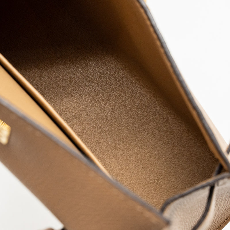 Hermes Mini Kelly II Epsom Chai GHW Stamp Z