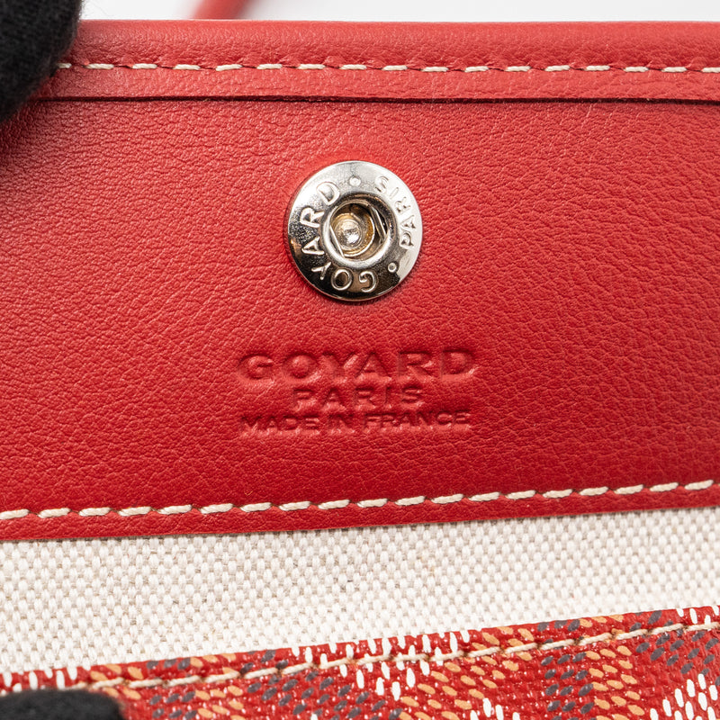 Goyard Mini Anjou Tote Bag Canvas/ Calfskin Red SHW