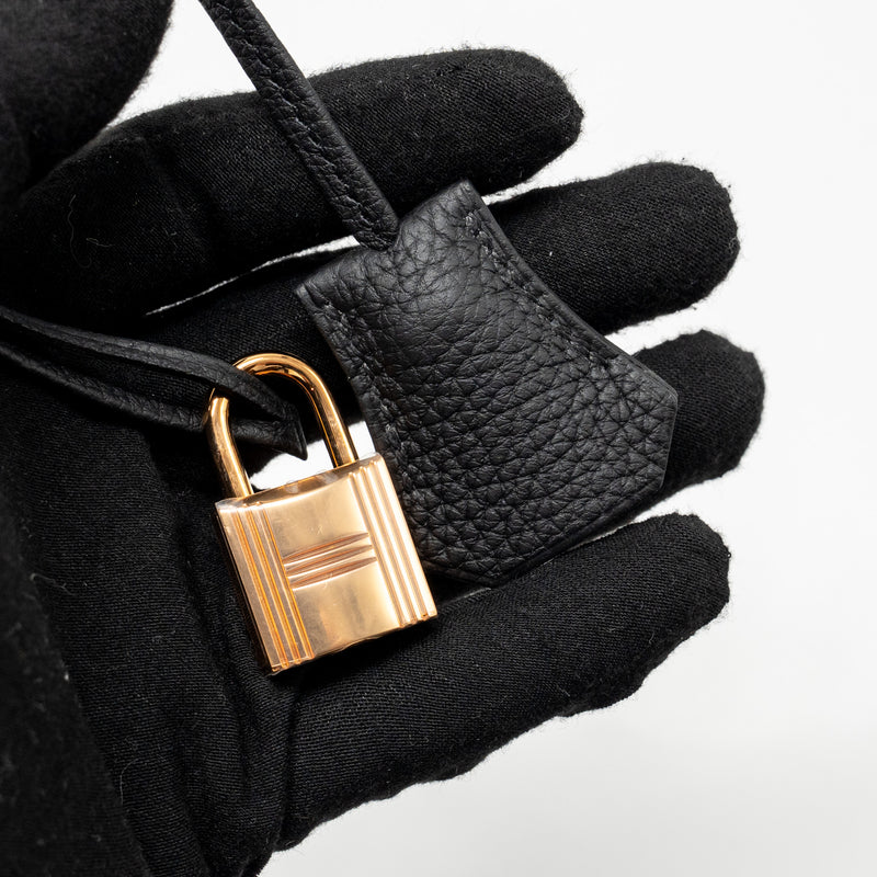 Hermes Birkin 25 Togo Black RGHW Stamp U