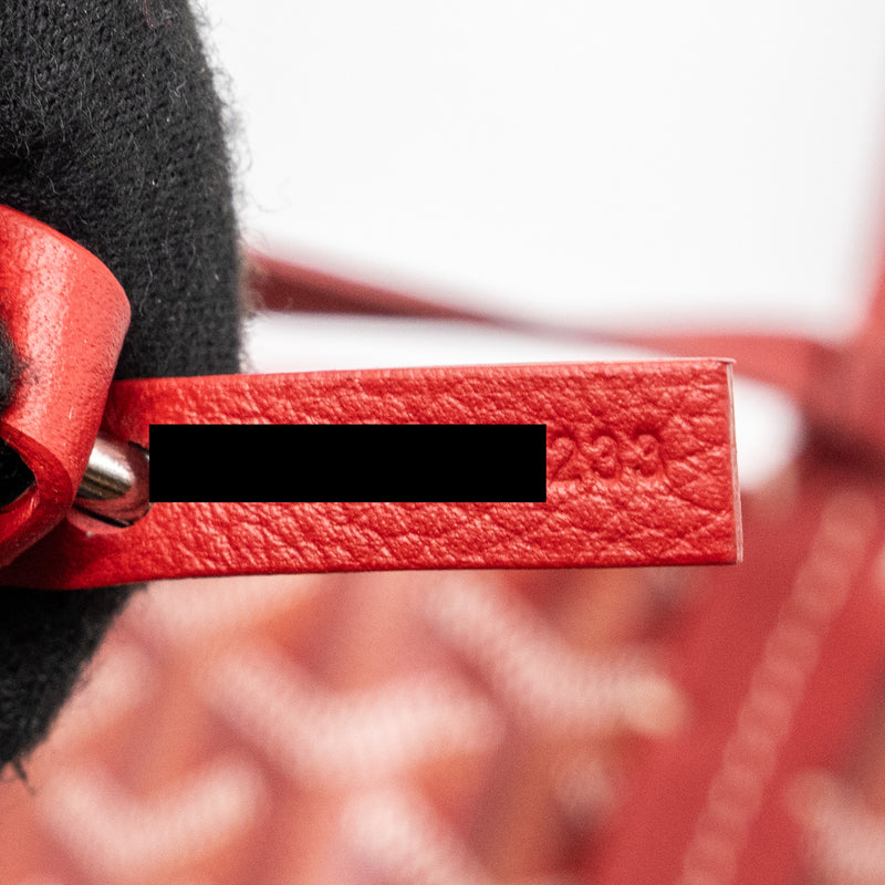 Goyard Mini Anjou Tote Bag Canvas/ Calfskin Red SHW