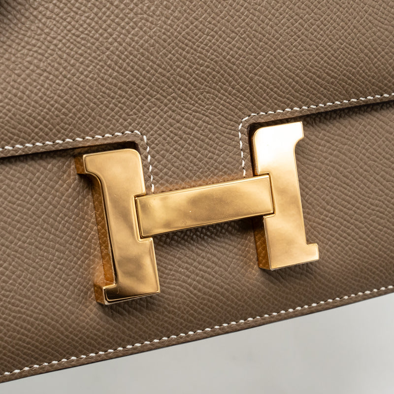 Hermes Mini Constance Epsom Etoupe RGHW Stamp B