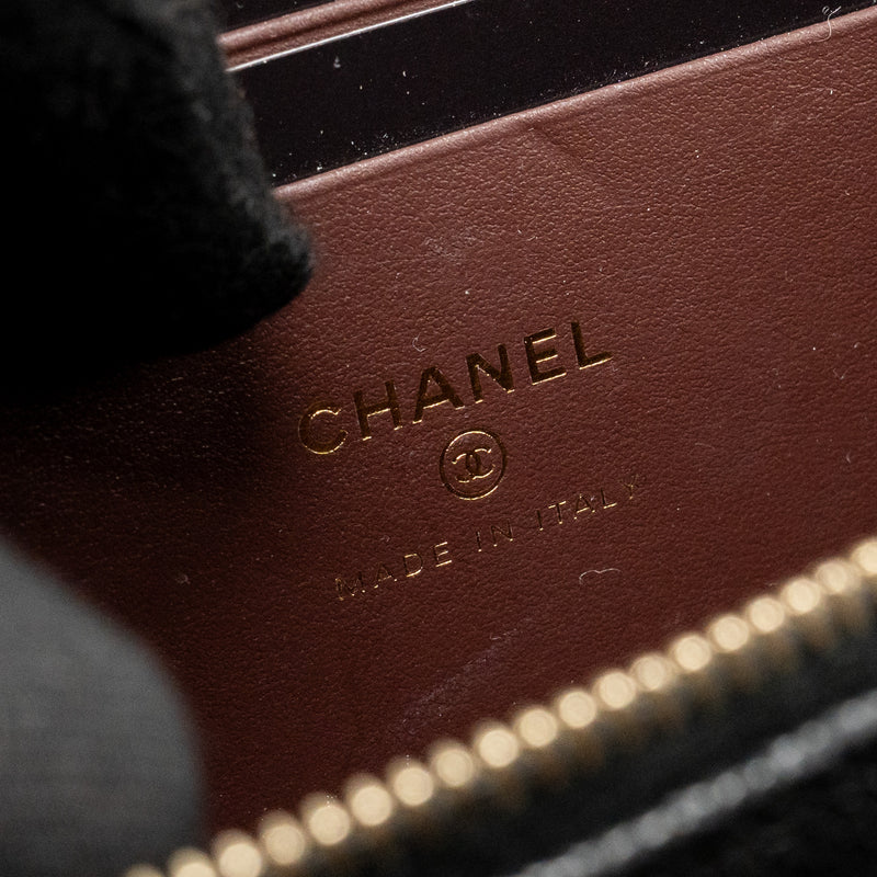 Chanel 25p CC top handle vanity with chain Caviar Black LGHW (microchip)