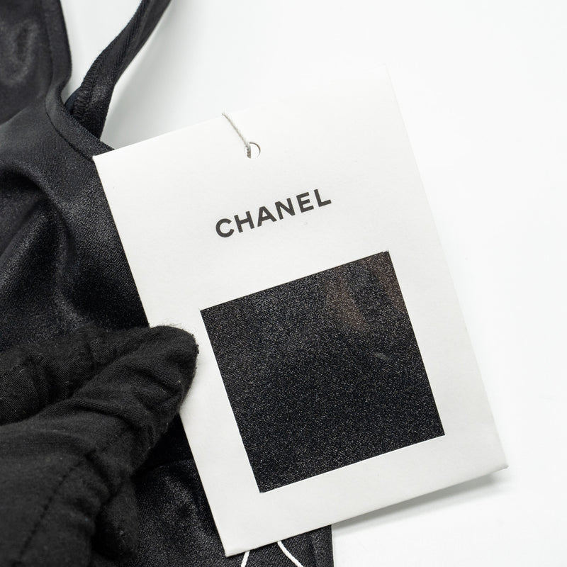 Chanel Size 36 24C CC Crystal Logo One-Piece Swimsuit Polyamide/Elastane Black