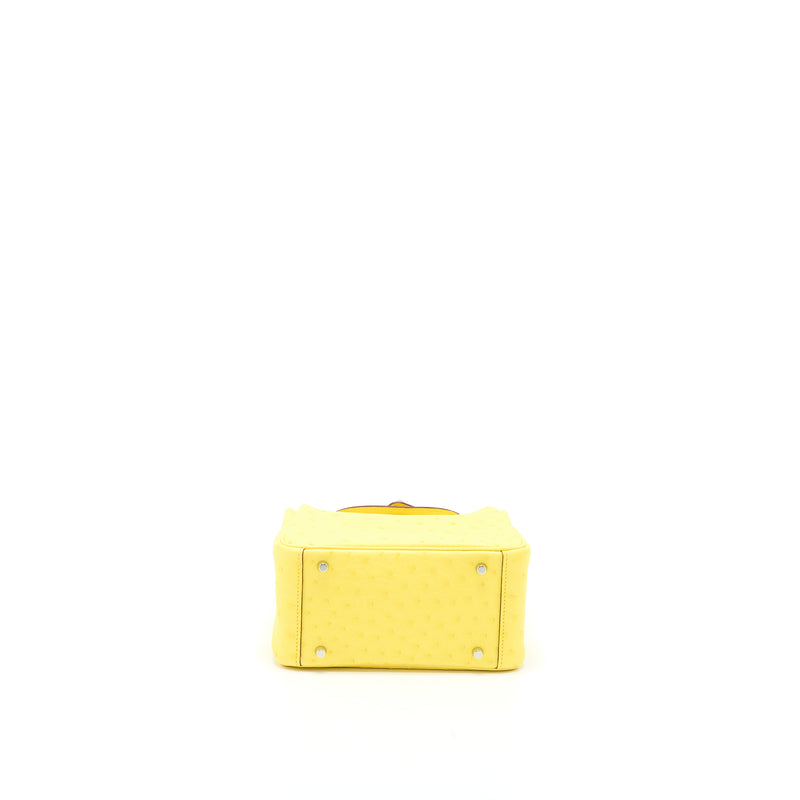 Hermes Mini Lindy Ostrich Jaune Citron SHW Stamp Y
