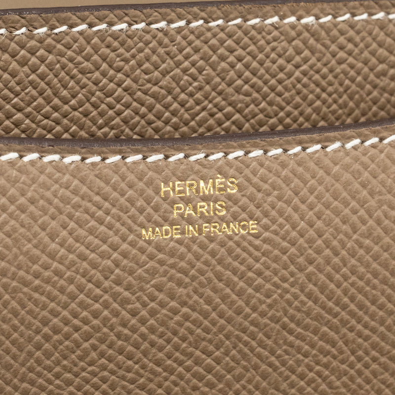 Hermes Mini Constance Epsom Etoupe RGHW Stamp B