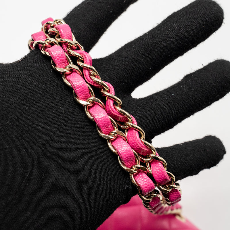Chanel Small Classic Double Flap Bag Caviar Pink LGHW (Microchip)
