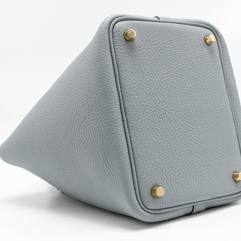 Hermes Picotin 18 Lock Bag Clemence Gris Pantin LGHW Stamp K