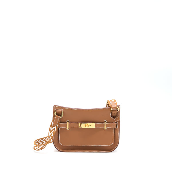 Hermes Mini Jypsiere Swift/Sangle Strap Gold/Gold-Blanc GHW Stamp B