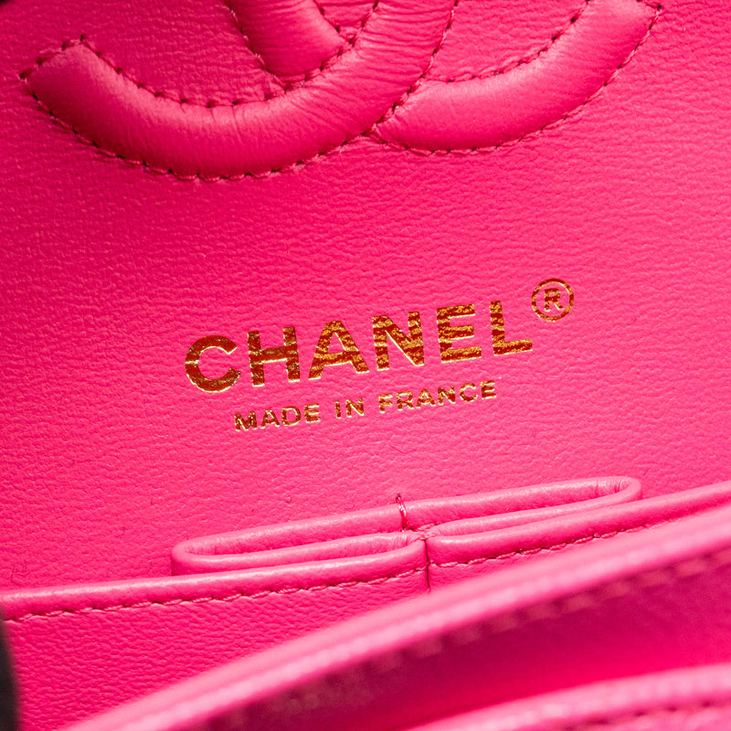 Chanel Small Classic Double Flap Bag Caviar Pink LGHW (Microchip)