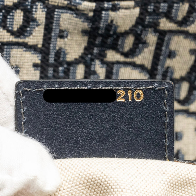 Dior Medium Saddle Bag Blue Oblique Canvas GHW