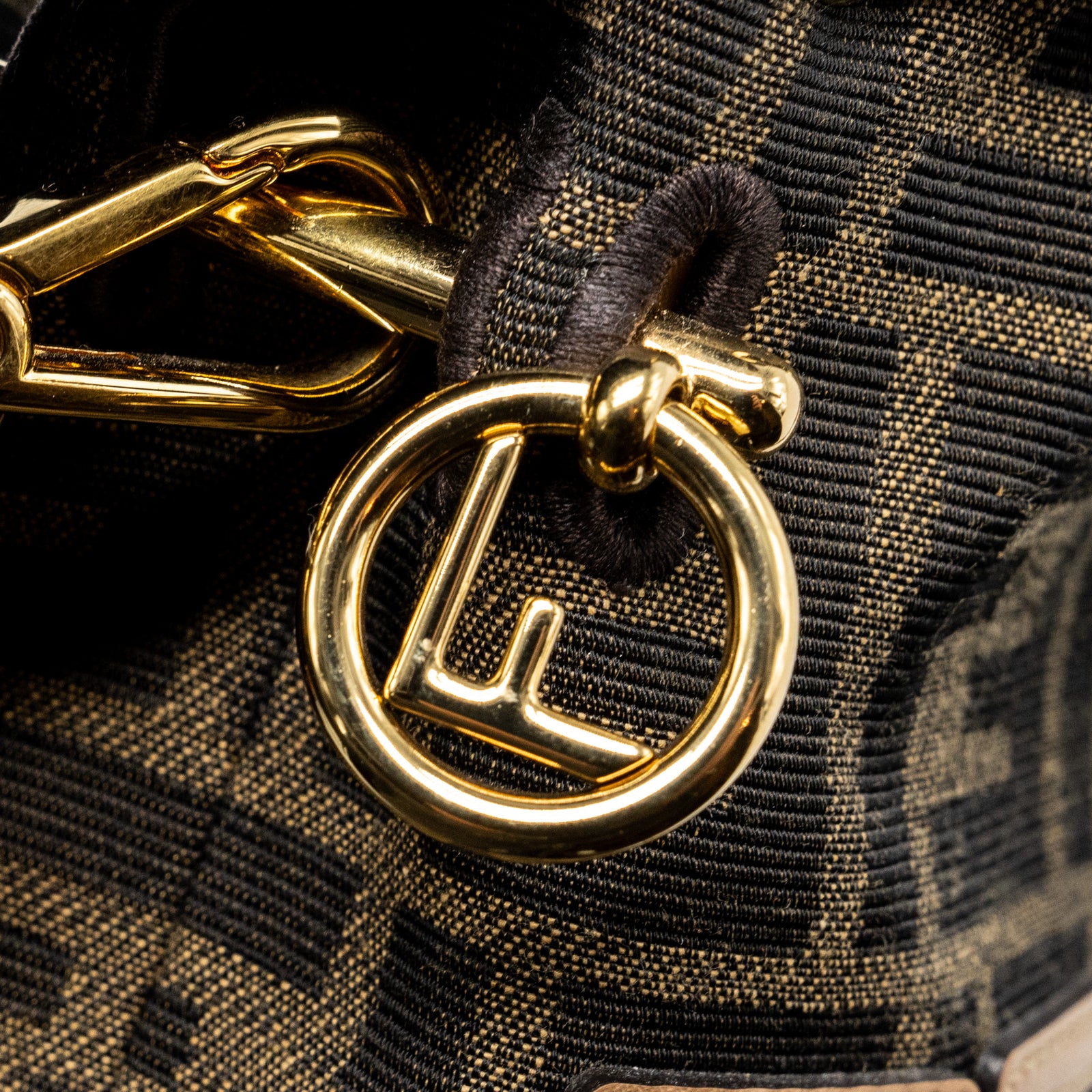 Fendi Mini Mon Tresor Bucket Bag FF Jacquard Fabric/Calfskin