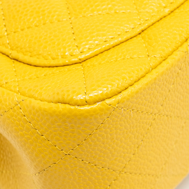 Chanel Classic mini square flap bag caviar yellow LGHW