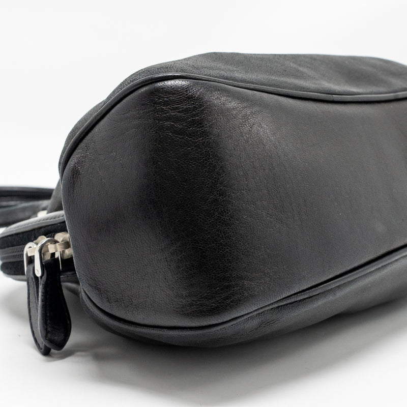 Prada top handle Dangle Bag leather black SHW