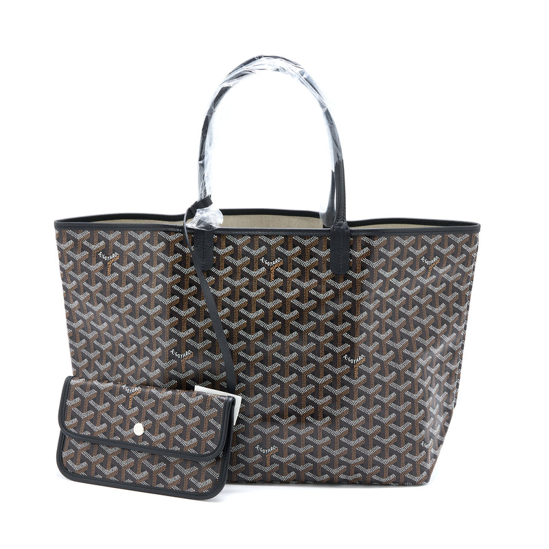 Goyard Saint Louis PM Tote Bag Goyardine Canvas Black