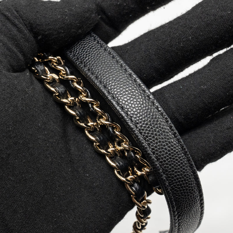 Chanel Small Coco Handle Caviar Black LGHW (Microchip)