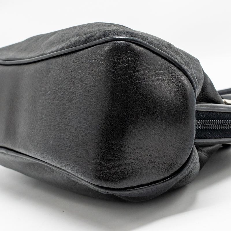 Prada top handle Dangle Bag leather black SHW