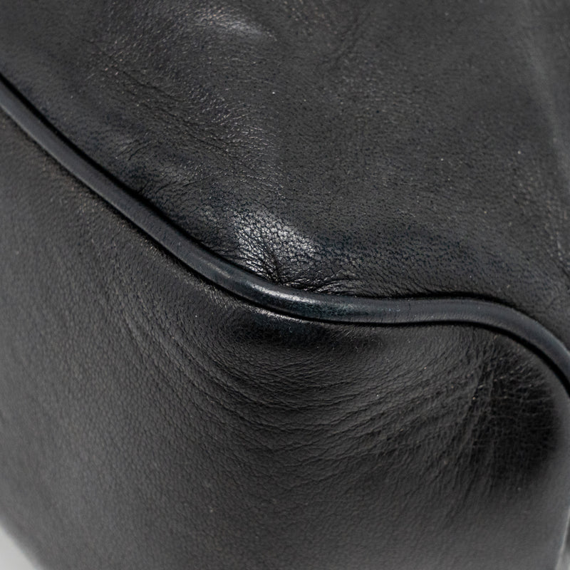 Prada top handle Dangle Bag leather black SHW