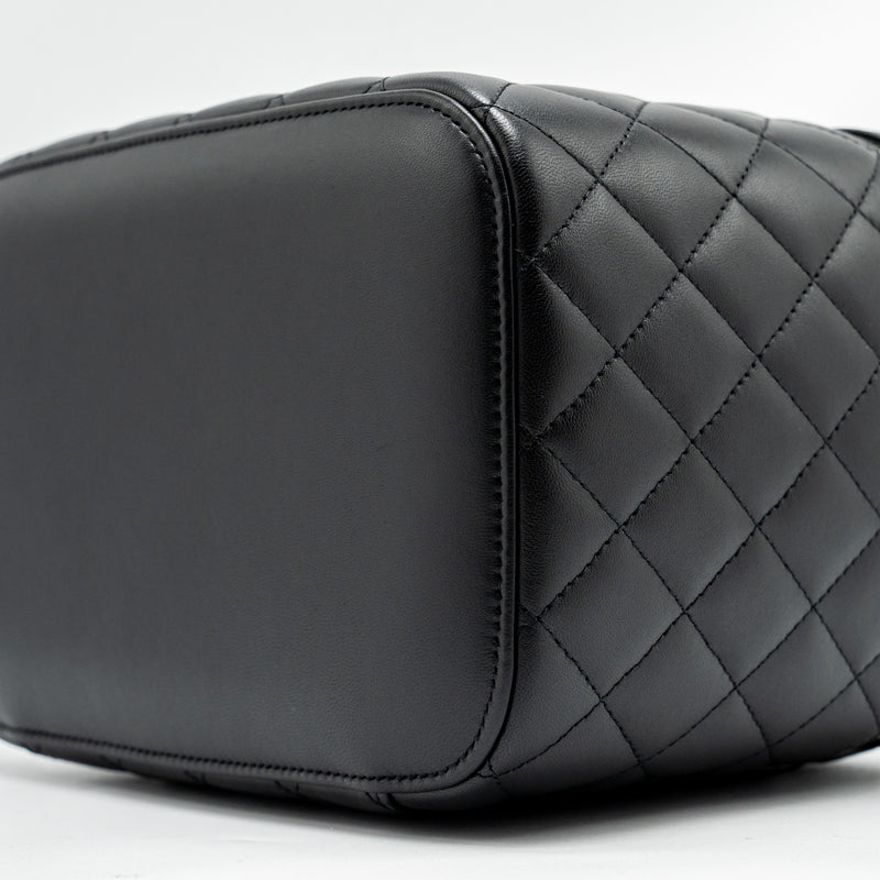 CHANEL Quilted Vanity Case Lambskin Black SHW