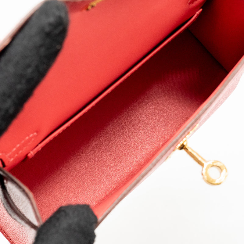 Hermes Mini Kelly II Chèvre Mysore Rose Azalee GHW Stamp Y