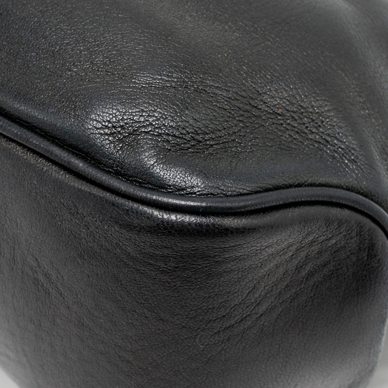 Prada top handle Dangle Bag leather black SHW