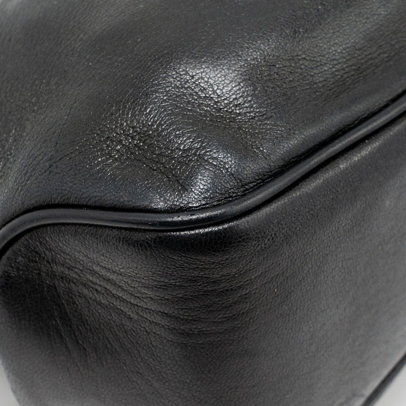 Prada top handle Dangle Bag leather black SHW