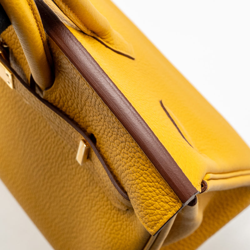 Hermes Birkin 25 Togo 9D Jaune Amber GHW Stamp Z