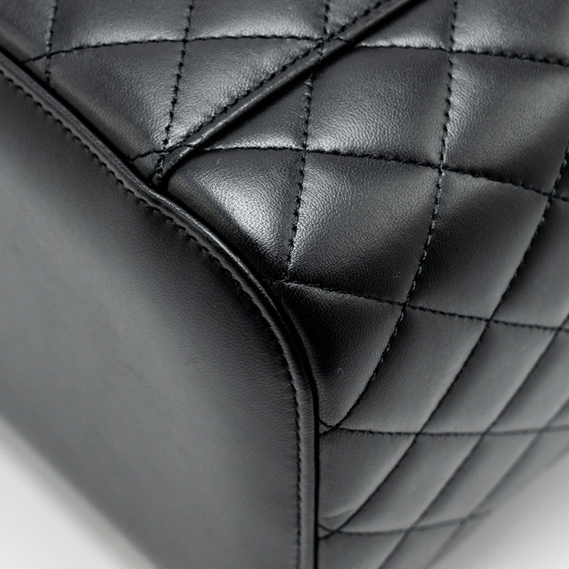 CHANEL Quilted Vanity Case Lambskin Black SHW