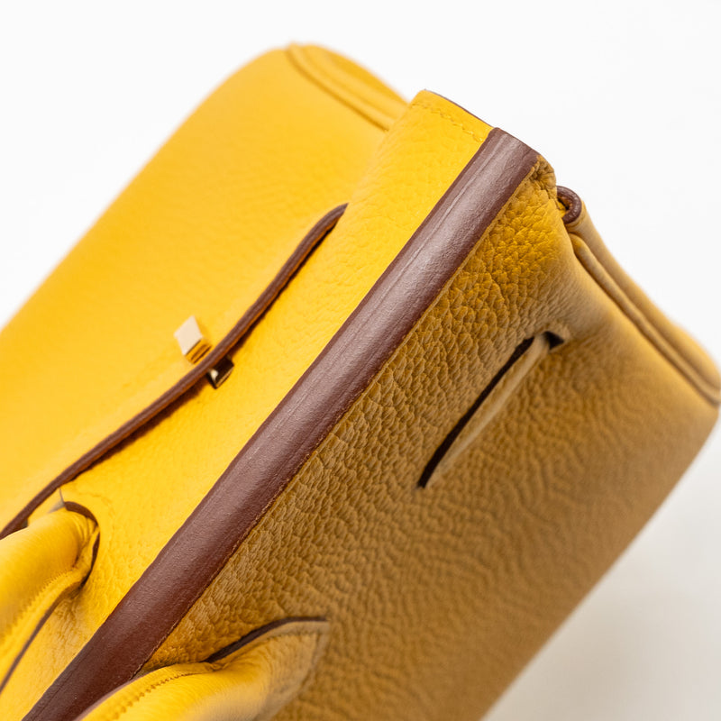 Hermes Birkin 25 Togo 9D Jaune Amber GHW Stamp Z