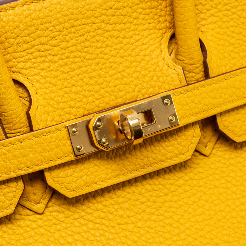 Hermes Birkin 25 Togo 9D Jaune Amber GHW Stamp Z