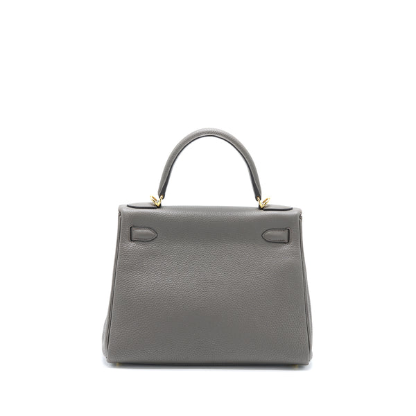 Hermes Kelly 28 Togo Gris Etain GHW Stamp U
